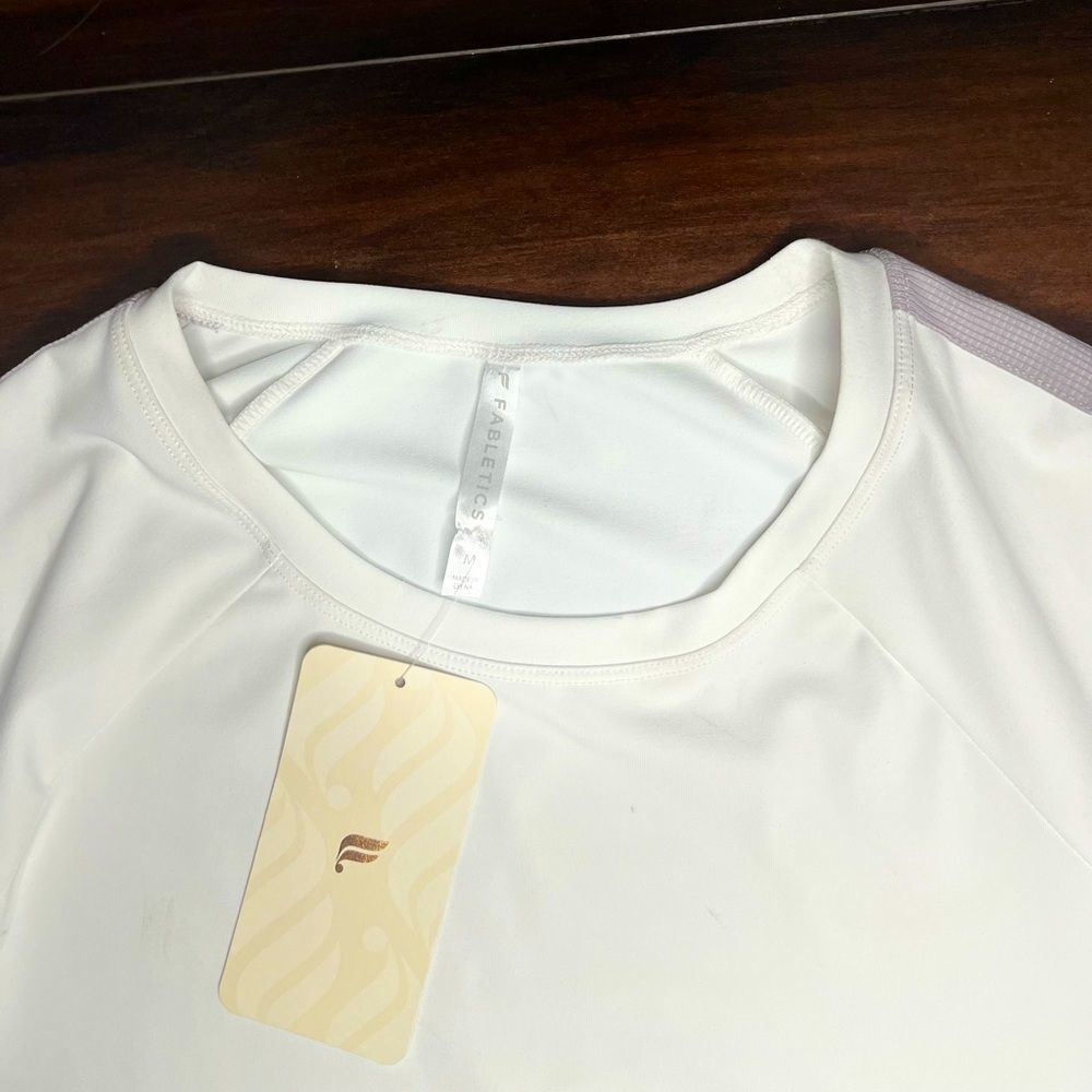 NWT Fabletics Cashel Adjustable Long Sleeve White and Purple Shirt Jacket Size M - Picture 8 of 15